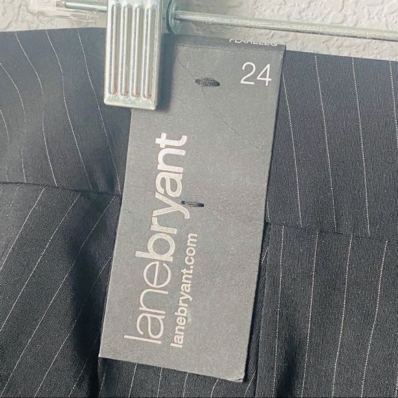 Lane Bryant Zip Front Pinstripe Flare Leg Trousers Sz 24 - Picture 5 of 9